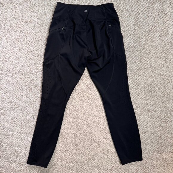 Athleta Womens Black Leggings Size Small S with zipper pockets and cutout design - Picture 2 of 10